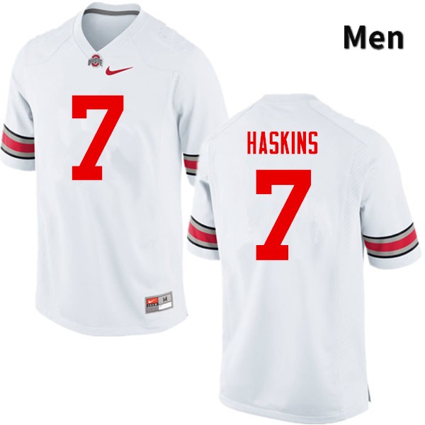 Men's Ohio State Buckeyes #7 Dwayne Haskins White Game College Stitched Football Jersey 23AQ045YM